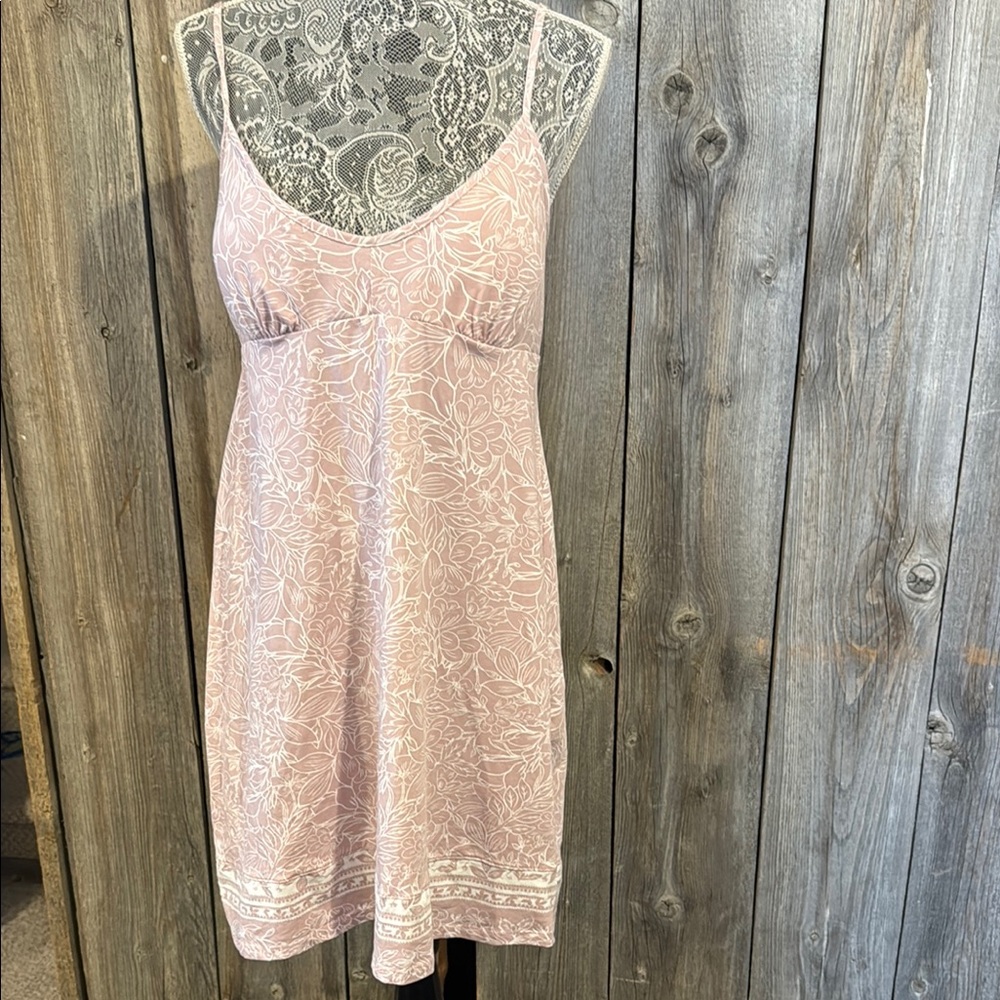 Floral Lace Trim Nightgown - Pink size L